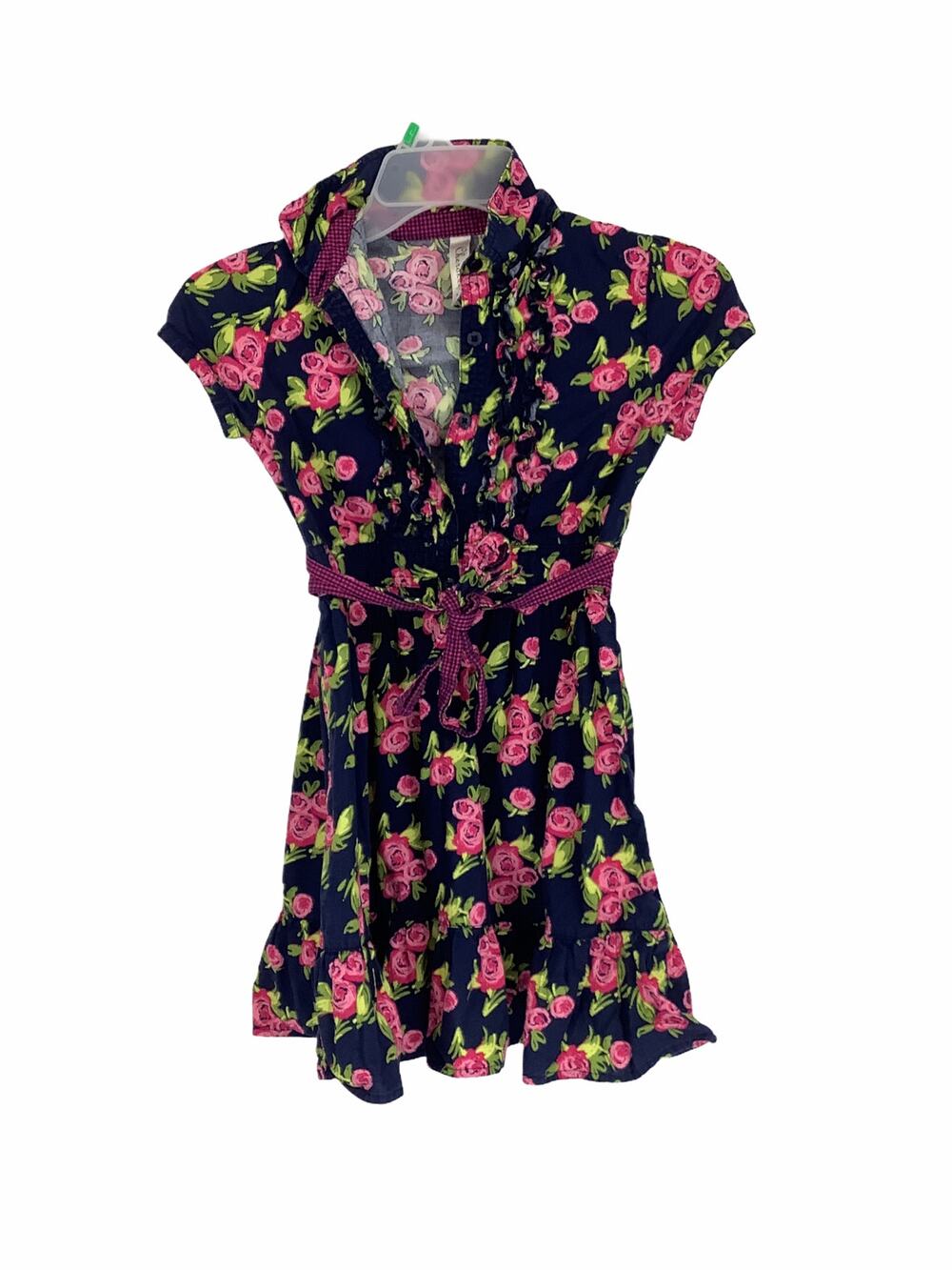Cherokee Floral Ruffled 1/2Button Dress Medium 7/8